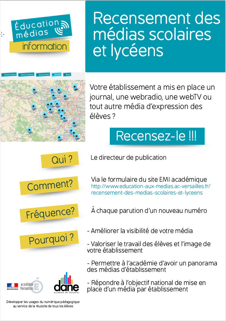 Logo Recensement des médias scolaires et lycéens