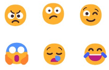 Emojis exprimant différentes émotions